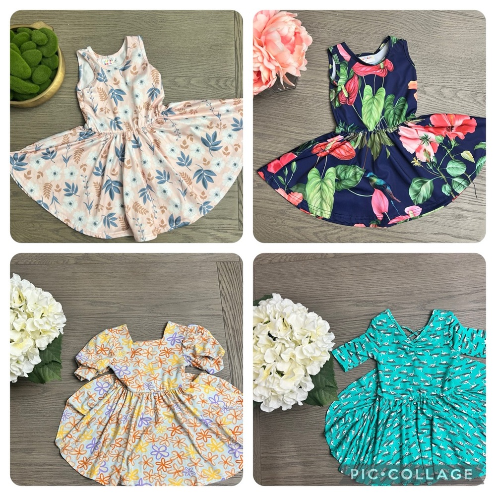 DOT DOT SMILE Lot Flowers and Swans 2T - EUC